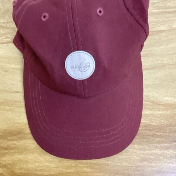 Whisper Rock Golf Hat Cap Burgundy Strapback Logo Patch Imperial Adjustable - Picture 3 of 7